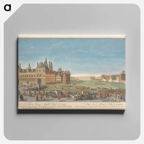 アートパネル-A View of the Town House or Guild Hall of Paris And from thence on both sides ye River Seine to St. Mary's Bridge & to ye Wooden Bridge call'd Pont Rouge
 - イェール大学アートギャラリー Canvas.