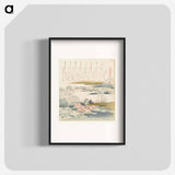 Village on the Yoshino River - Katsushika Hokusai Poster.