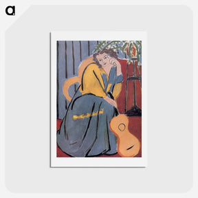 アートポストカード-Woman in Yellow and Blue with a Guitar - アンリ マティス Postcard.