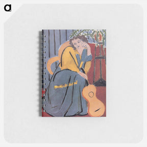 アートメモ帳-Woman in Yellow and Blue with a Guitar - アンリ マティス Memo.