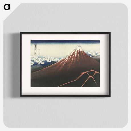 アートポスター-Regenstorm aan de voet van de berg - 葛飾 北斎 Poster.
