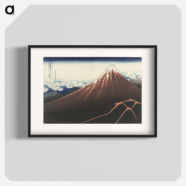 アートポスター-Regenstorm aan de voet van de berg - 葛飾 北斎 Poster.