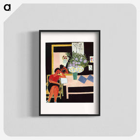 アートポスター-Reader on a Black Background - アンリ マティス Poster.