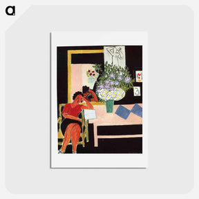 アートポストカード-Reader on a Black Background - アンリ マティス Postcard.