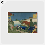 アートポストカード-Hokusai's Poem - 葛飾 北斎 Postcard.