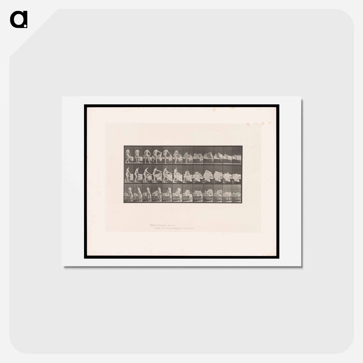 アートポストカード-Woman Entering Bed
 - エドワード マイブリッジ Postcard.