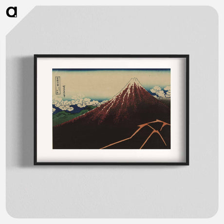 アートポスター-Storm below Mount Fuji - 葛飾 北斎 Poster.