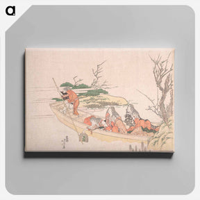 アートパネル-Hokusai's Gathering Sea-Weed - 葛飾 北斎 Canvas.