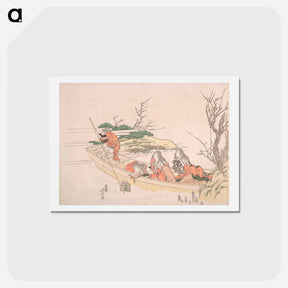 アートポストカード-Hokusai's Gathering Sea-Weed - 葛飾 北斎 Postcard.