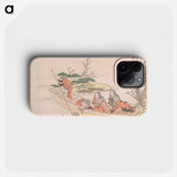 Hokusai's Gathering Sea-Weed - 葛飾 北斎 Phone Case.