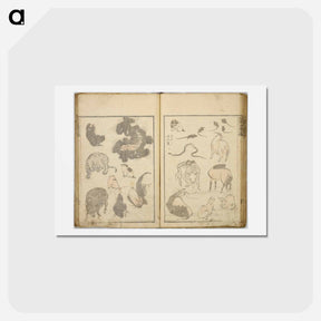 アートポストカード-Random sketches by Hokusai volumes 1 to 11 - 葛飾 北斎 Postcard.