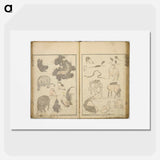 Random sketches by Hokusai volumes 1 to 11 - Katsushika Hokusai Poster.