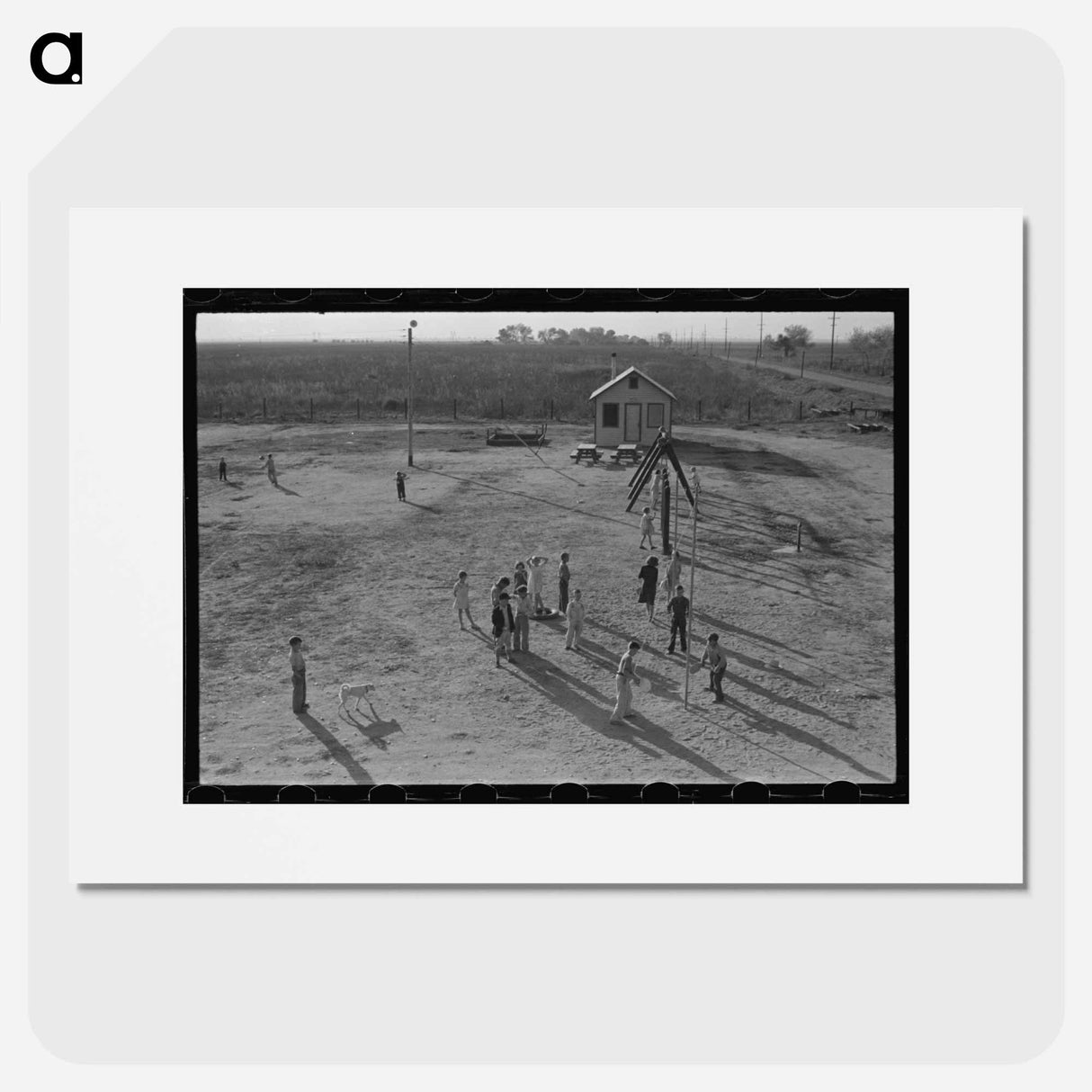 Recreational facilities for the children, Kern migrant camp, California - Dorothea Lange Poster.