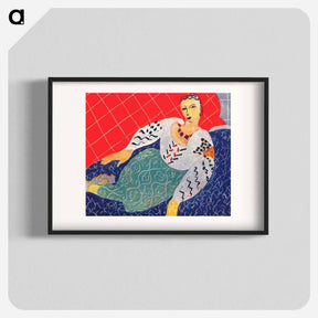 アートポスター-Romanian Blouse, Red and Blue Background - アンリ マティス Poster.