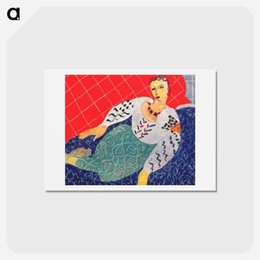 アートポストカード-Romanian Blouse, Red and Blue Background - アンリ マティス Postcard.