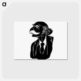 アートポストカード-Silhouette of a Senior Gentleman
 - 大英図書館 Postcard.
