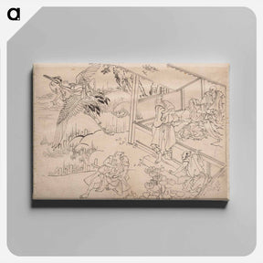 アートパネル-Hokusai's Album of Sketches - 葛飾 北斎 Canvas.