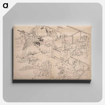 Hokusai's Album of Sketches - 葛飾 北斎 Canvas.