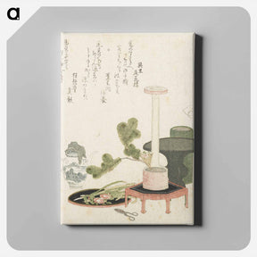 アートパネル-A comparison of Genroku poems and shells - 葛飾 北斎 Canvas.