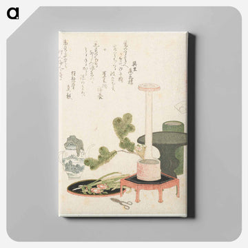 A comparison of Genroku poems and shells - 葛飾 北斎 Canvas.