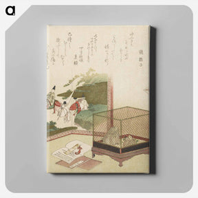 アートパネル-A comparison of Genroku poems and shells - 葛飾 北斎 Canvas.