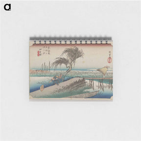 アートメモ帳-Windblown Traveler Crossing a Bridge
 - 歌川 広重 Memo.