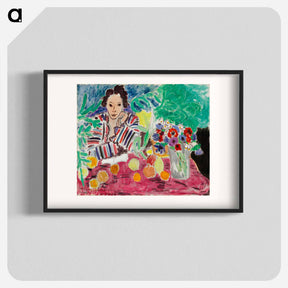 アートポスター-Striped Robe, Fruit, and Anemones - アンリ マティス Poster.