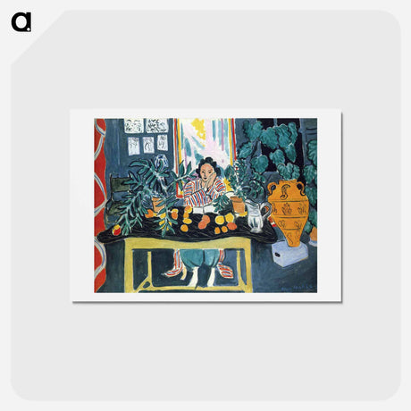 アートポストカード-Interior with Etruscan Vase - アンリ マティス Postcard.
