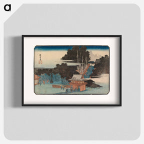 アートポスター-Landscape with Temple Stairwell
 - 歌川 広重 Poster.
