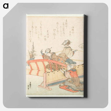 Bamboo screen shell Sudaregai from A comparison of Genroku poems and shells - 葛飾 北斎 Canvas.