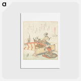 アートポストカード-Bamboo screen shell Sudaregai from A comparison of Genroku poems and shells - 葛飾 北斎 Postcard.