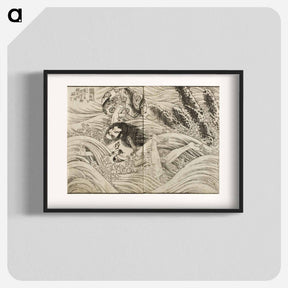 アートポスター-Hokusai's Pages from the New Illustrated Edition of 'Tales of the Water Margin' - 葛飾 北斎 Poster.
