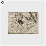 アートポストカード-Hokusai's Pages from the New Illustrated Edition of 'Tales of the Water Margin' - 葛飾 北斎 Postcard.