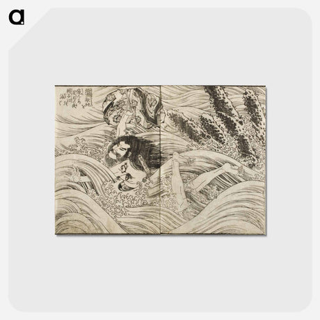アートポストカード-Hokusai's Pages from the New Illustrated Edition of 'Tales of the Water Margin' - 葛飾 北斎 Postcard.