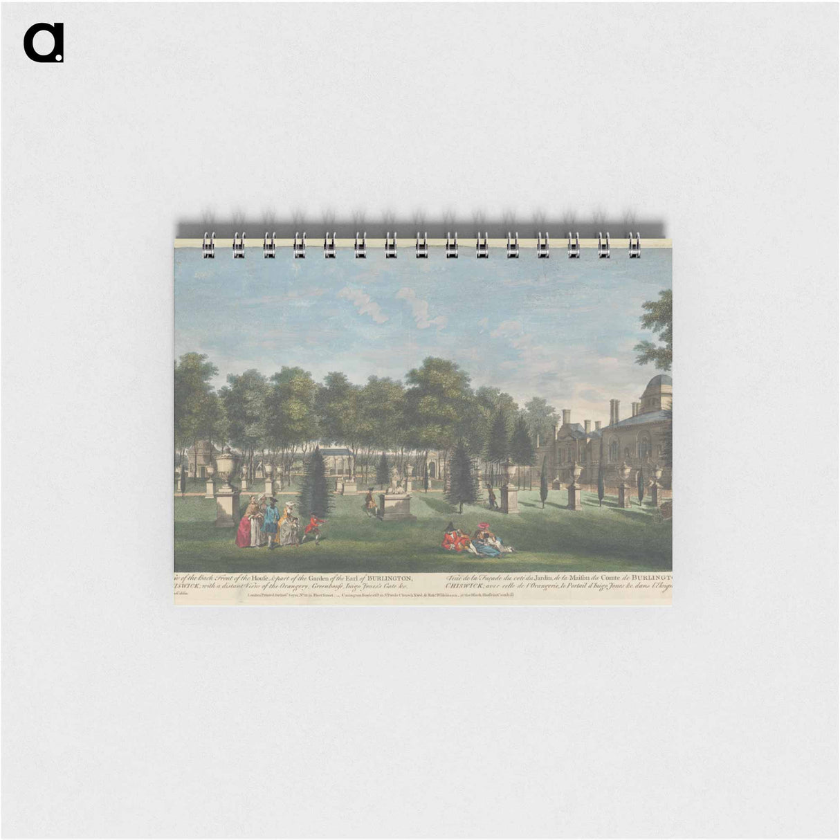 アートメモ帳-A View of the Back Front of the House, & part of the Garden of the Earl of Burlington at Chiswick; with a distant View of the Orangery, Greenhouse, Inigo Jones's Gate, & c.
 - イェール大学アートギャラリー Memo.
