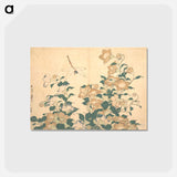 アートポストカード-Hokusai's dragonfly and bellflower - 葛飾 北斎 Postcard.