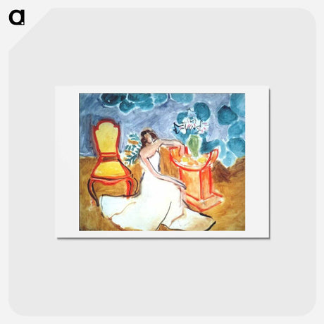 アートポストカード-Girl on a White Dress (II) - アンリ マティス Postcard.