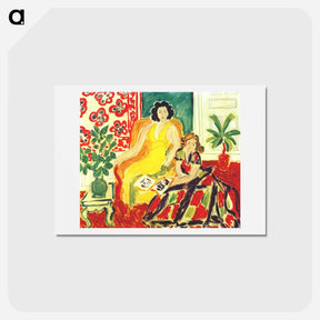 アートポストカード-The Yellow and Plaid Dresses - アンリ マティス Postcard.