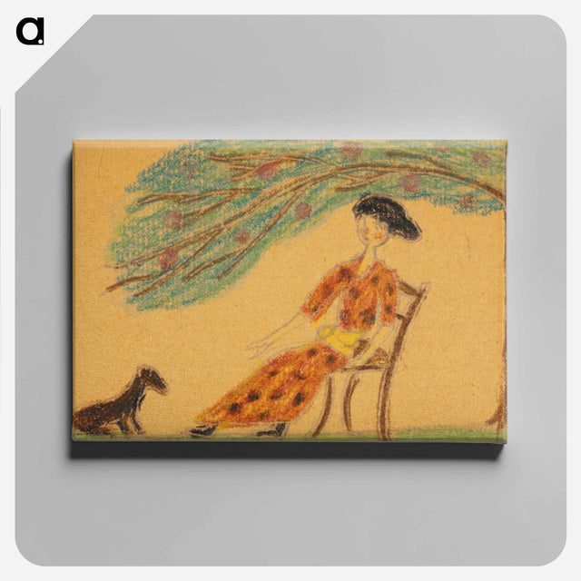 アートパネル-Woman and Dog Under Tree
 - バーンズ・コレクション Canvas.