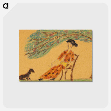 アートポストカード-Woman and Dog Under Tree
 - バーンズ・コレクション Postcard.