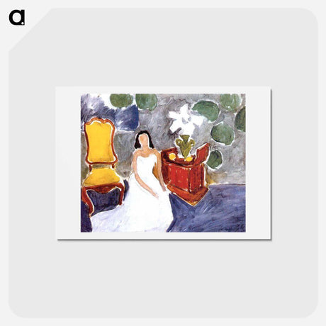 アートポストカード-Girl on a White Dress - アンリ マティス Postcard.