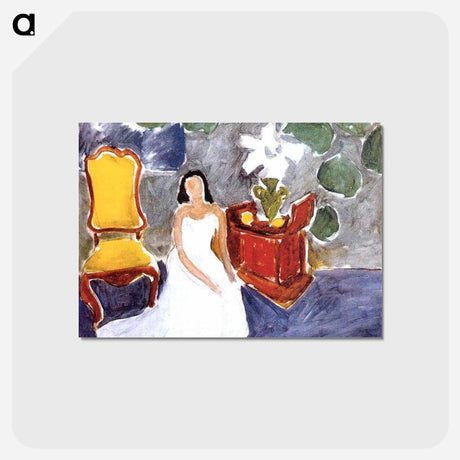 アートポストカード-Girl on a White Dress - アンリ マティス Postcard.