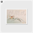 アートポストカード-Crab and Rice Plant - 葛飾 北斎 Postcard.