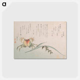 アートポストカード-Crab and Rice Plant - 葛飾 北斎 Postcard.