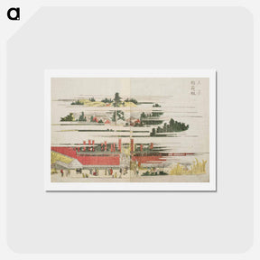 アートポストカード-Inari Shrine at Oji - 葛飾 北斎 Postcard.