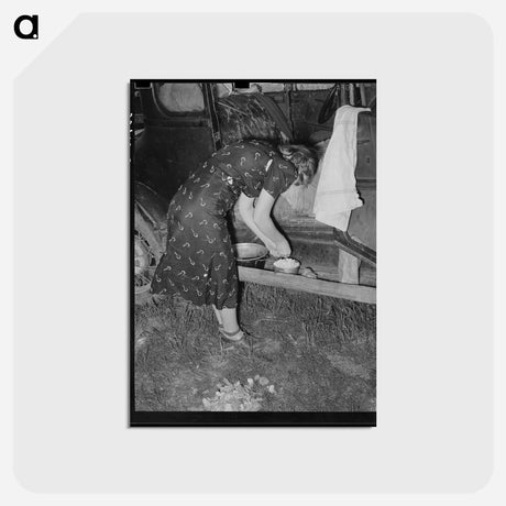 アートポストカード-Migrant Woman Peeling Potatoes
 - ラッセル リー Postcard.
