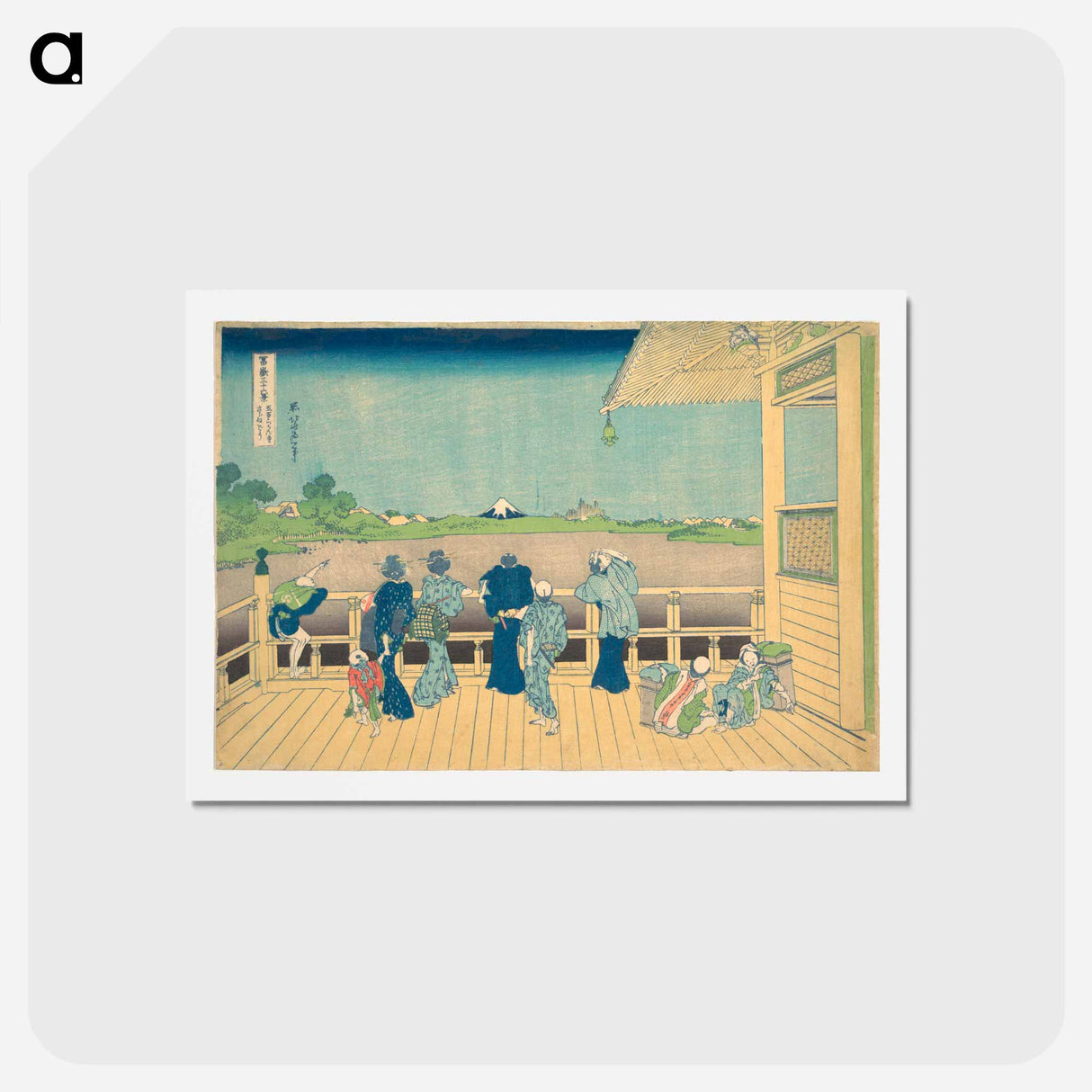 アートポストカード-Hokusai's Sazai Hall at the Temple of the Five Hundred Arhats - 葛飾 北斎 Postcard.
