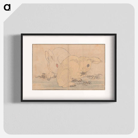 アートポスター-Katsushika Hokusai's rabbit - 葛飾 北斎 Poster.