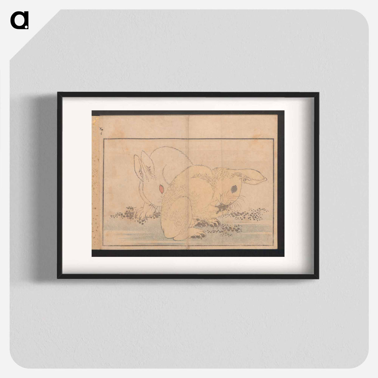 Katsushika Hokusai's rabbit - 葛飾 北斎 Poster.