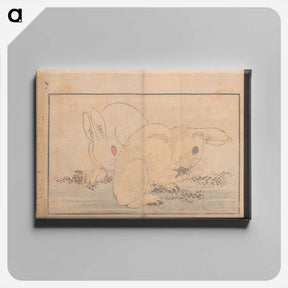 アートパネル-Katsushika Hokusai's rabbit - 葛飾 北斎 Canvas.